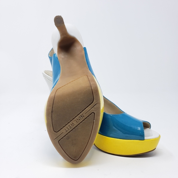 Nine West Iwanto Multi-color Slingback Platform Pu - Picture 5 of 6